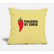 Funny Chili Lover Powered By Chilis Washed Yellow Pillow